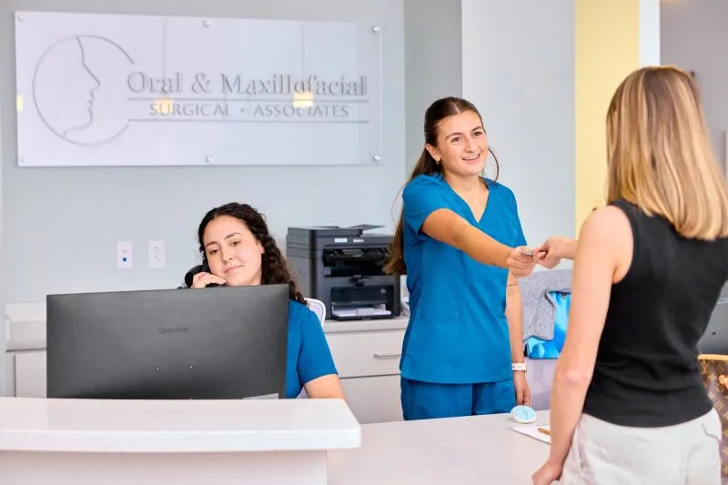 Front office reception desk at Oral & Maxillofacial Surgical Associates in Metairie, LA